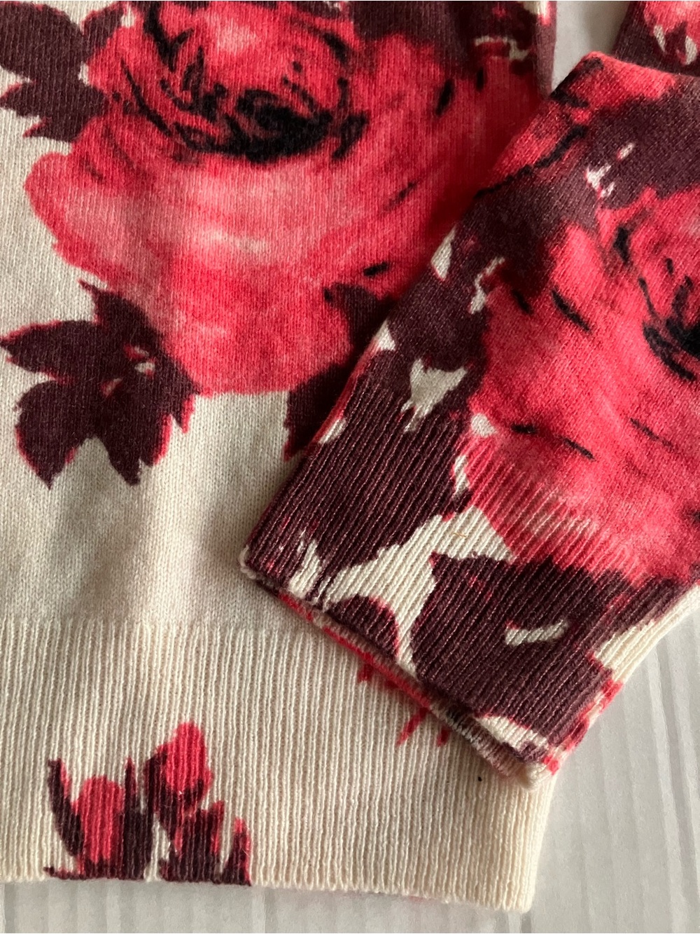 Talbots Fall Roses Sweater - Picture 4 of 9